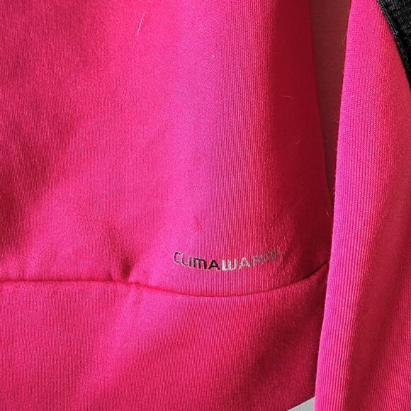 Adidas hooded sweatshirt kangaroo pocket climawarm thumb hole pink woman XS - Picture 5 of 8